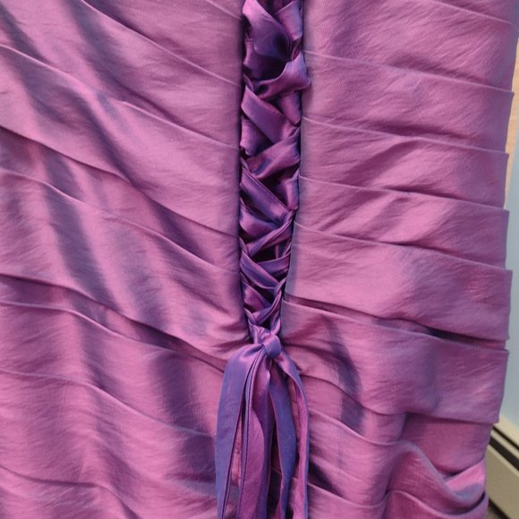 Mystique, Plum, One Shoulder mermaid prom dress - Picture 4 of 5